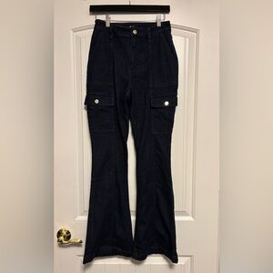 INC International Concepts Dark Blue Flare Cargo Jeans